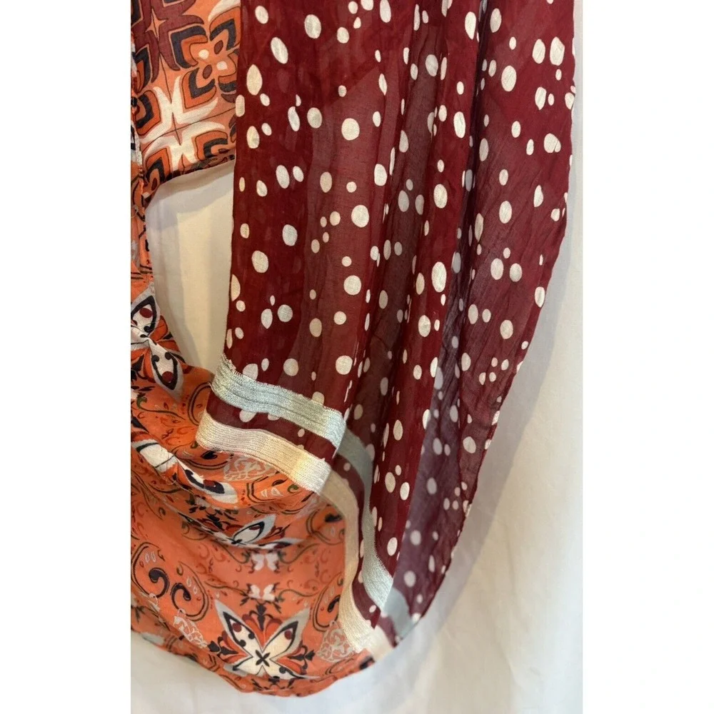 Anthropologie Boho Western Scarf Loop Infinity Moroccan Adair Red Rouge NWT